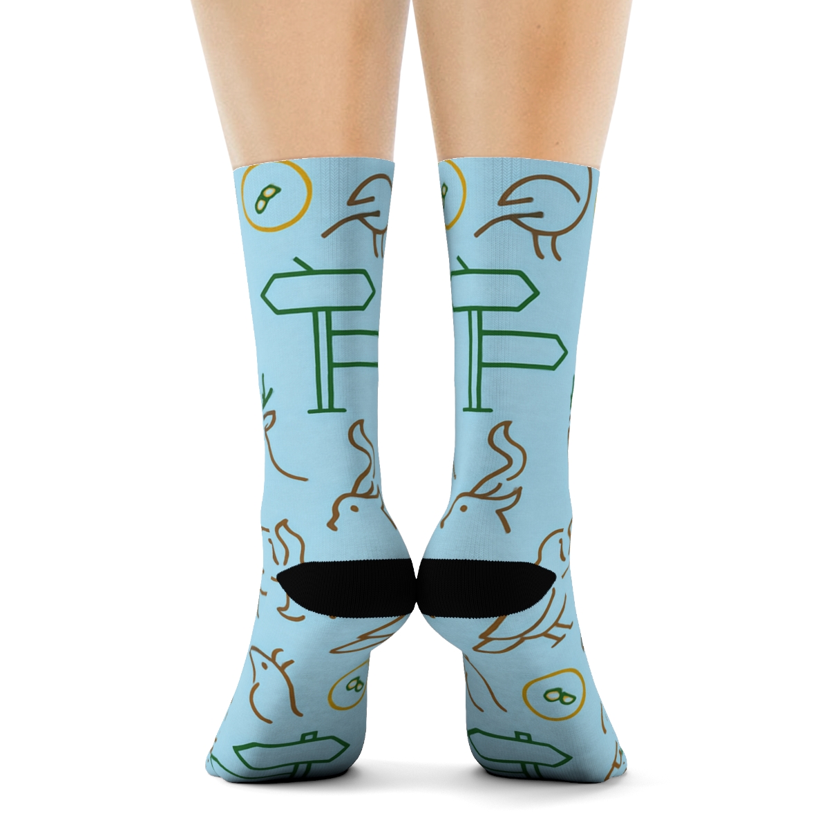 Trail Map With Park Ranger Signposts comfortable cotton crew socks