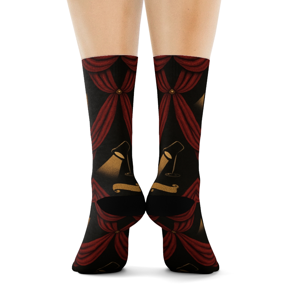 Curtain Lattice Actor-Crafted Repeat unique graphic crew socks