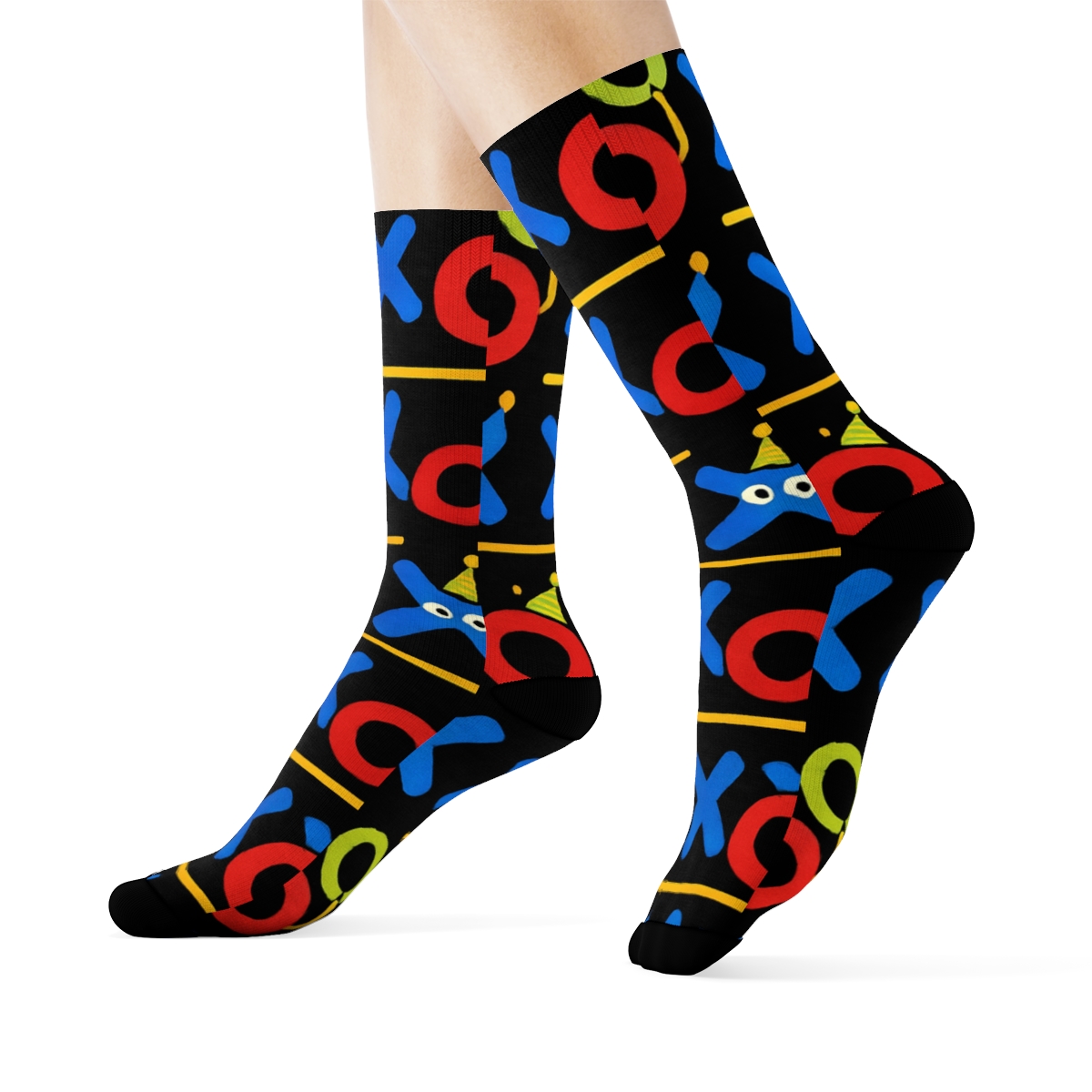 Bold Cartoon Valentines Xo Icons Parade soft everyday crew socks