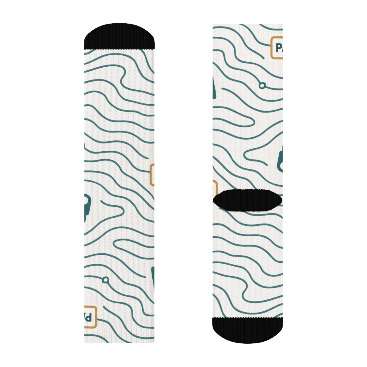 Trail Map Rhythm With Park Ranger Icons comfortable cotton crew socks