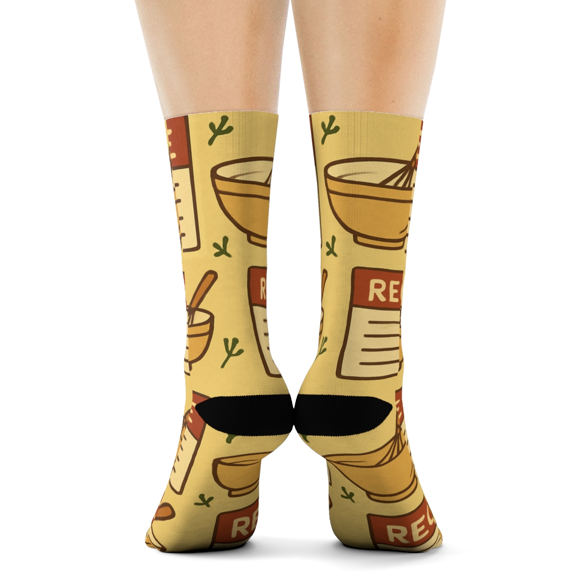Recipe Card Parade With Chef Accents unique graphic crew socks