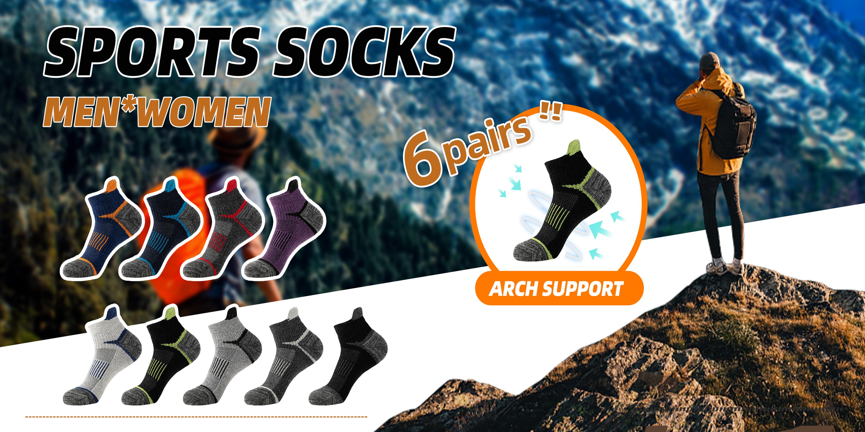 Women's & Men's 6-Pair Merino Wool Targeted Compression Ankle Socks - Invisible, Lightweight Breathable Low Cut, Thick Cushion, Machine Washable for Running, Hiking,sohochic