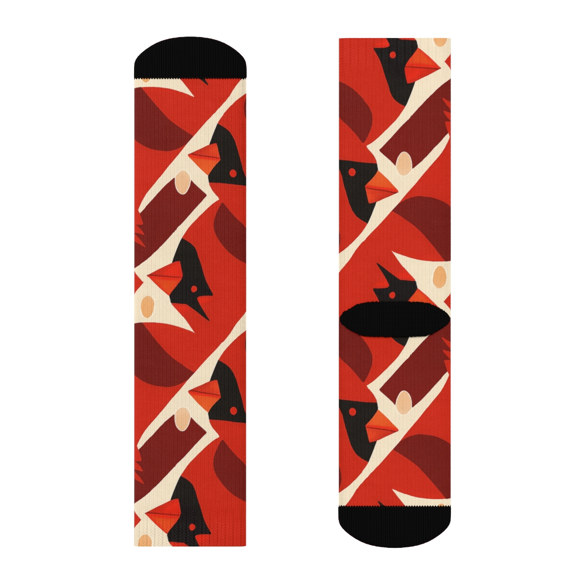 Cardinal Crest Chevron On Warm Ivory Background custom crew socks
