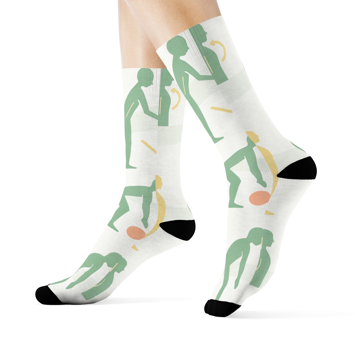 Posture Correction Wave Pattern, Physical Therapist Edition unique graphic crew socksPosture Correction Wave Pattern, Physical therapist Edition Crew Socks - Image 3