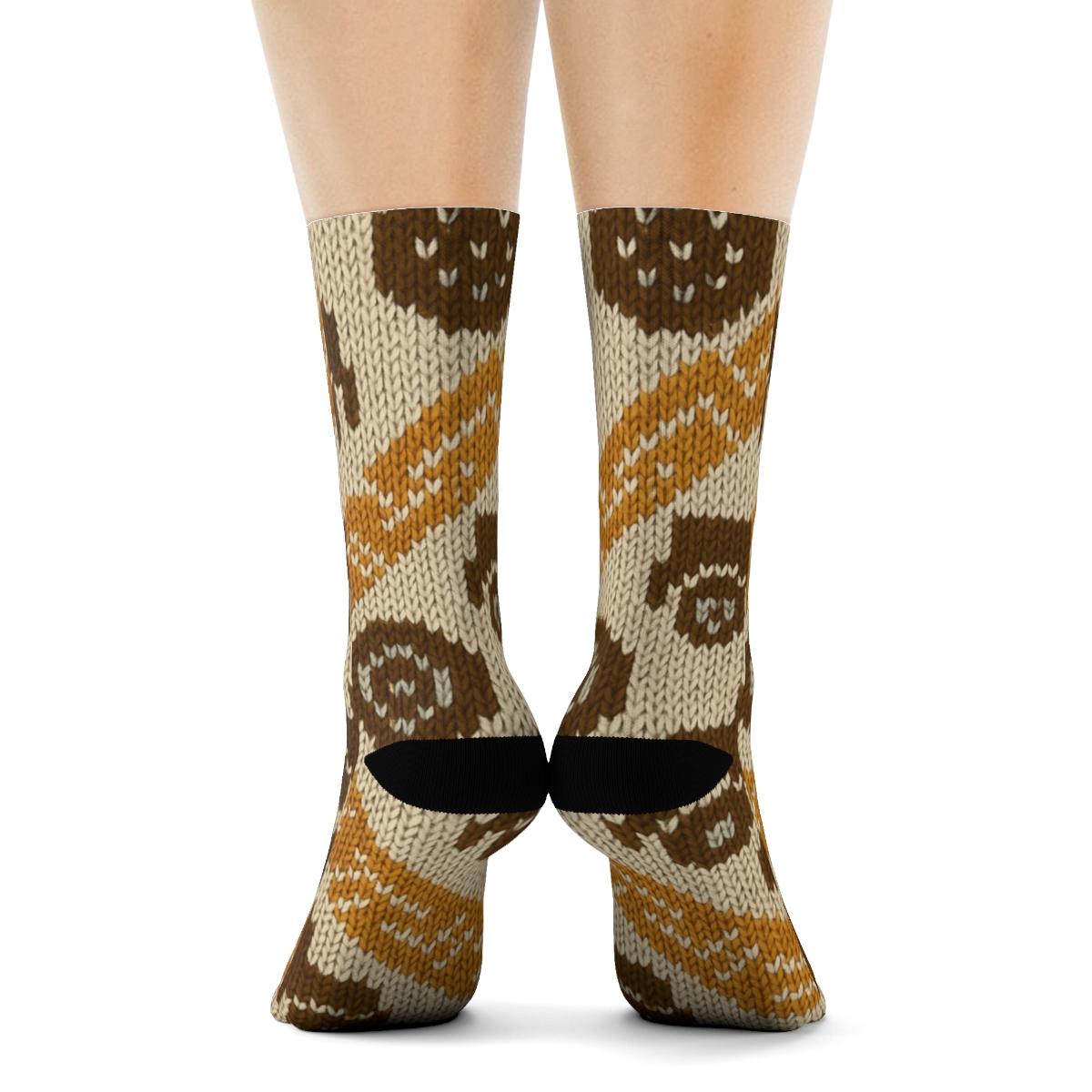 Knitted Pattern Illusion With Truck Driver Cab And Tire Chevron comfortable cotton crew socks
