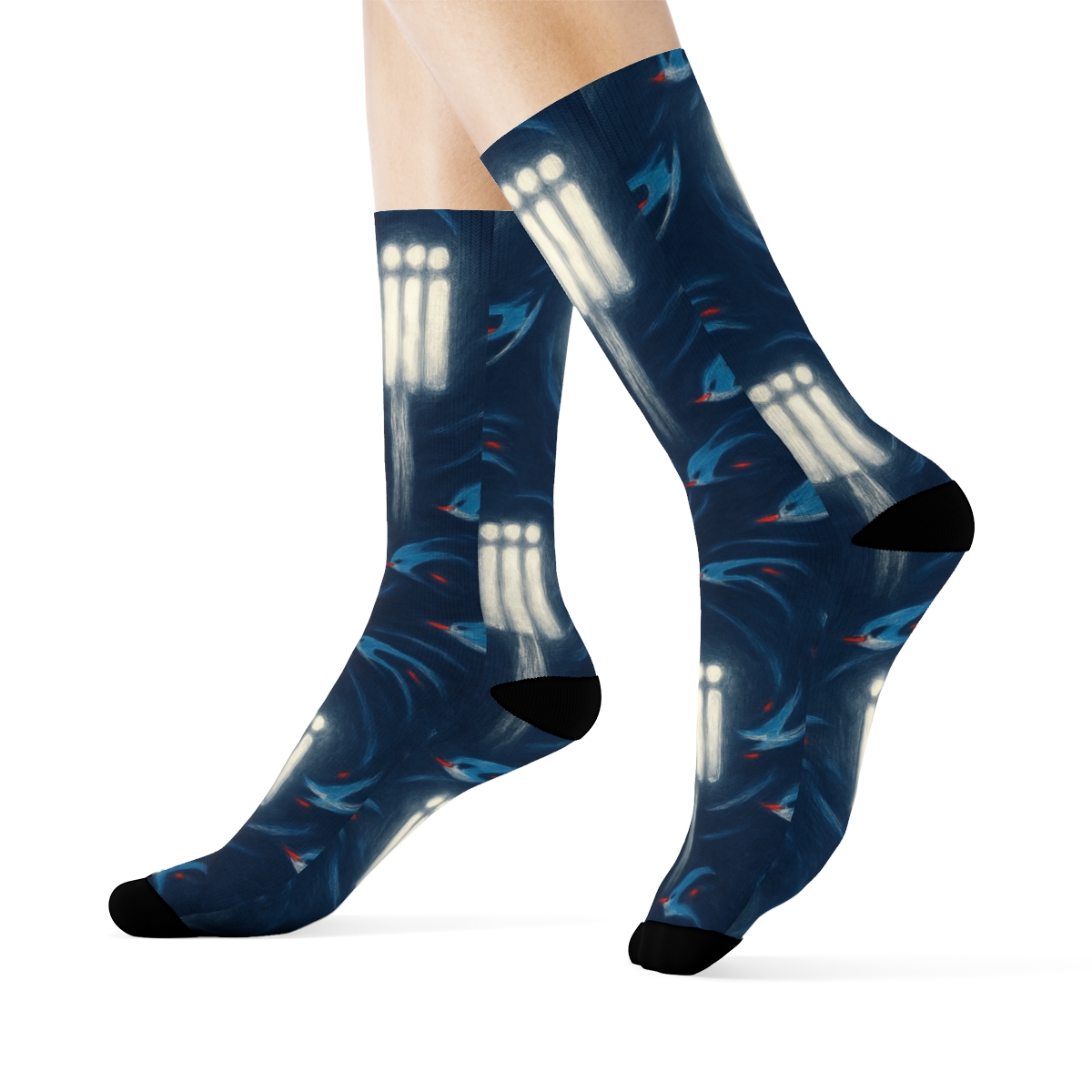 Stadium Glow Trail Blue-Jays Tribute Pattern premium sports crew socks