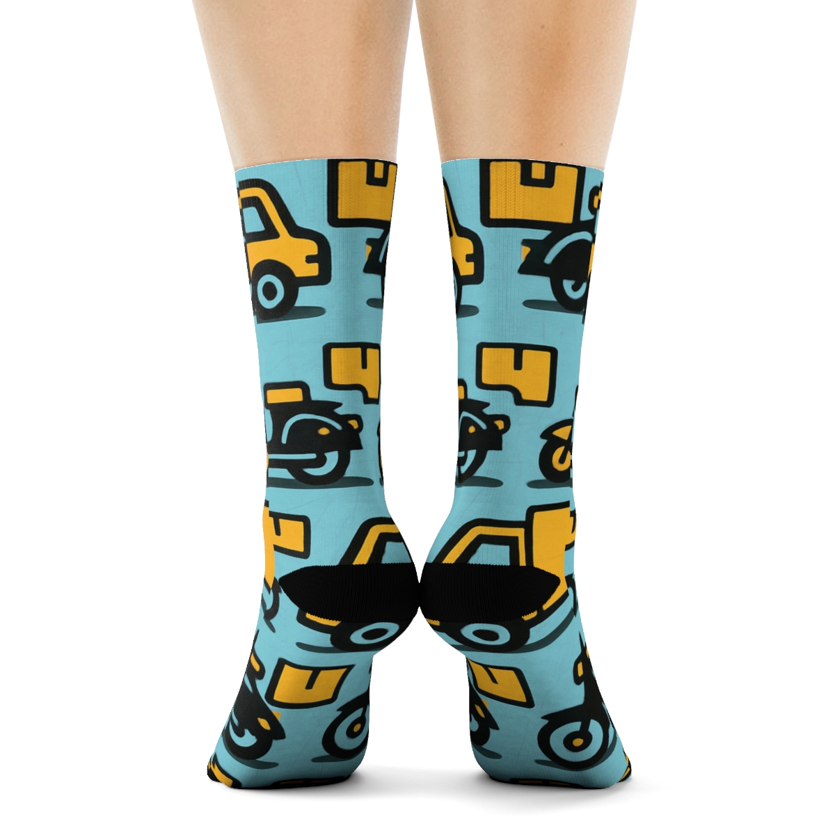 Delivery Driver Vintage Poster Road Sign Tessellation soft everyday crew socks