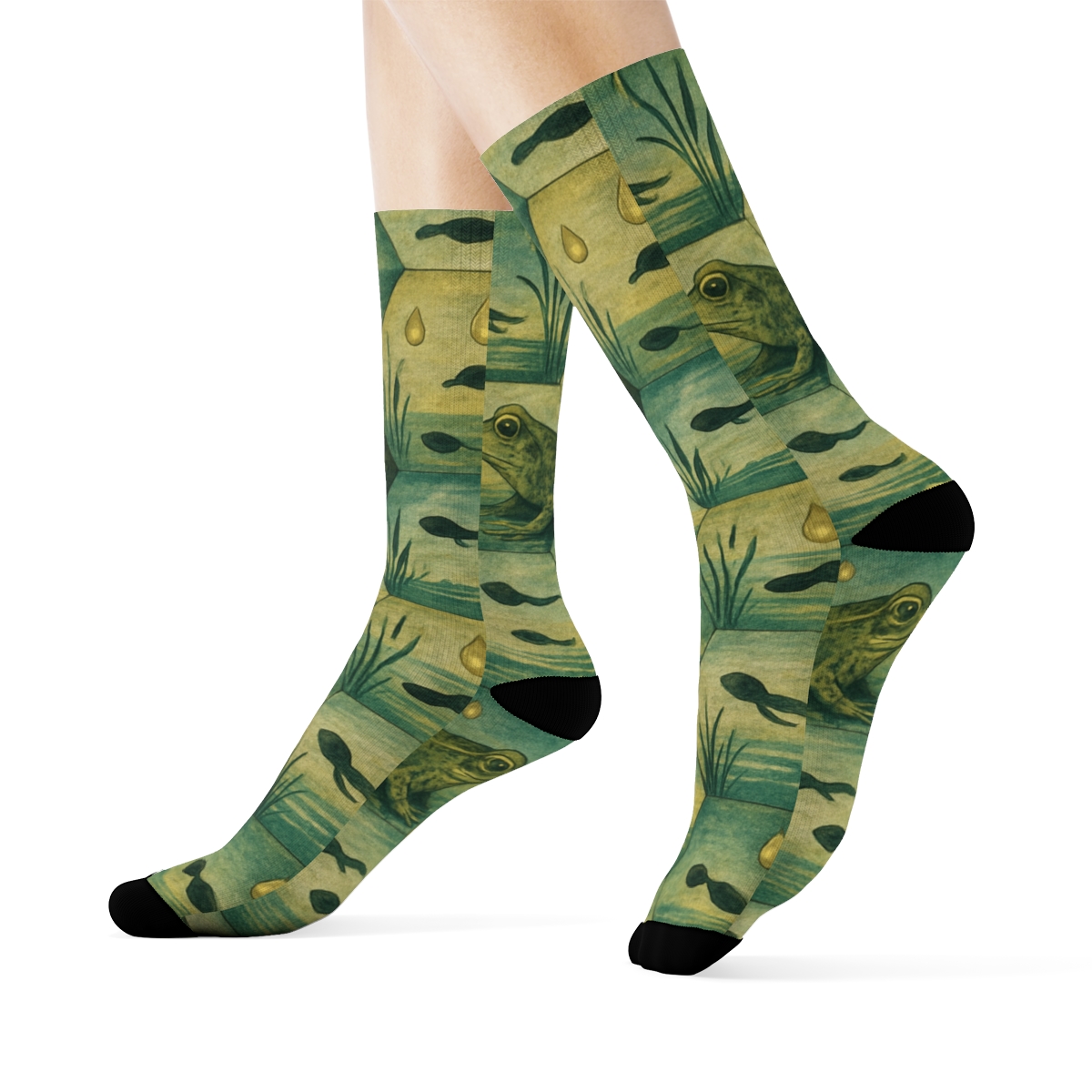 Wetland Collage Mosaic premium sports crew socks
