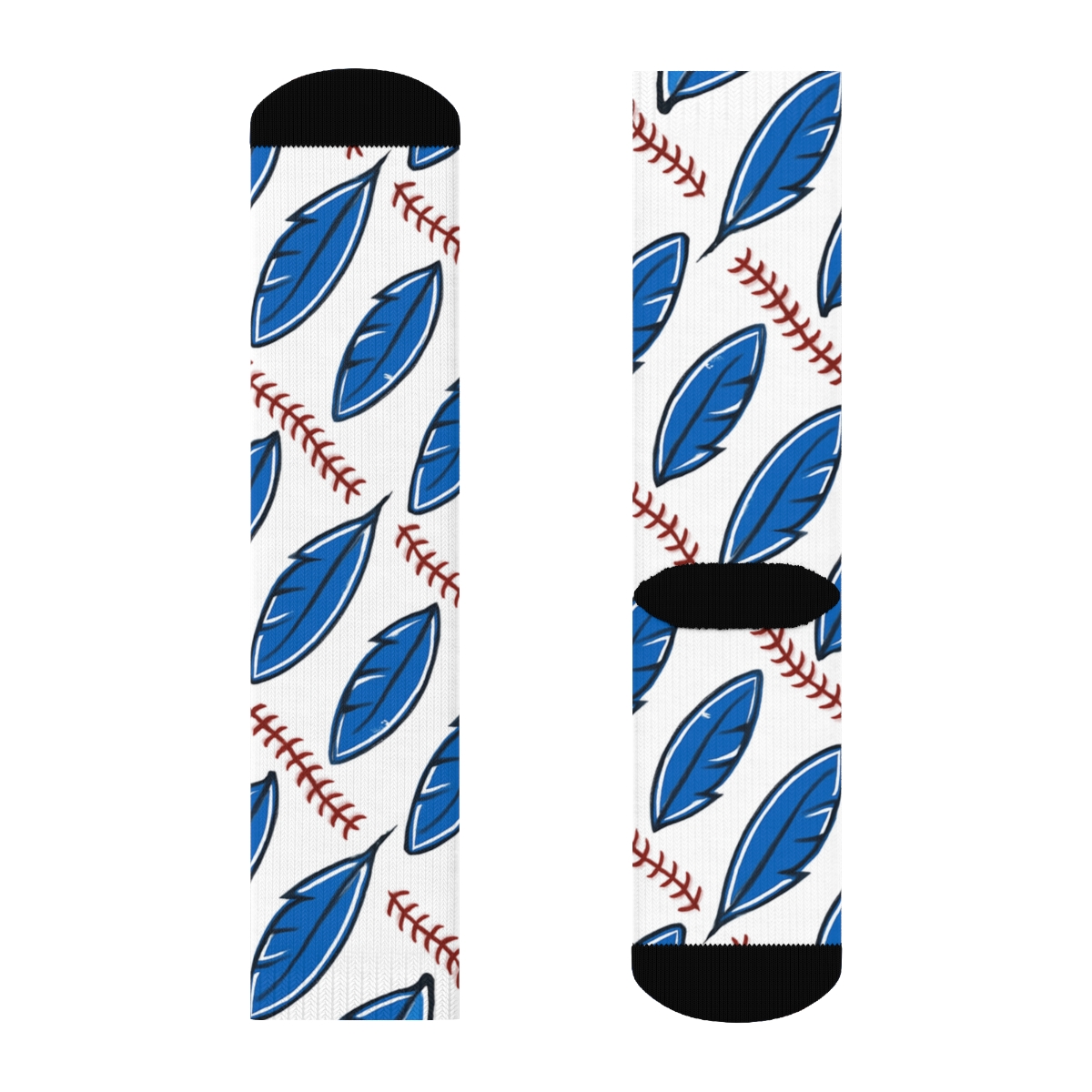 Feather Grid With Blue Jays Energy comfortable cotton crew socks