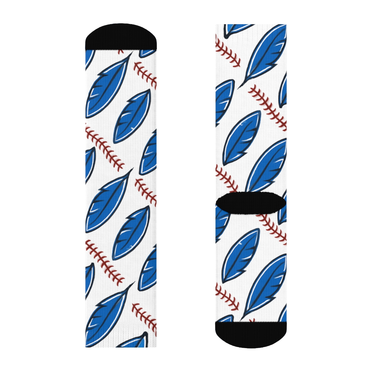 Feather Grid With Blue Jays Energy comfortable cotton crew socks
