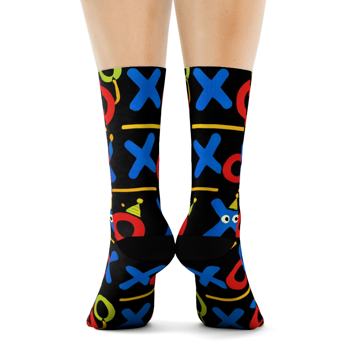 Bold Cartoon Valentines Xo Icons Parade soft everyday crew socks
