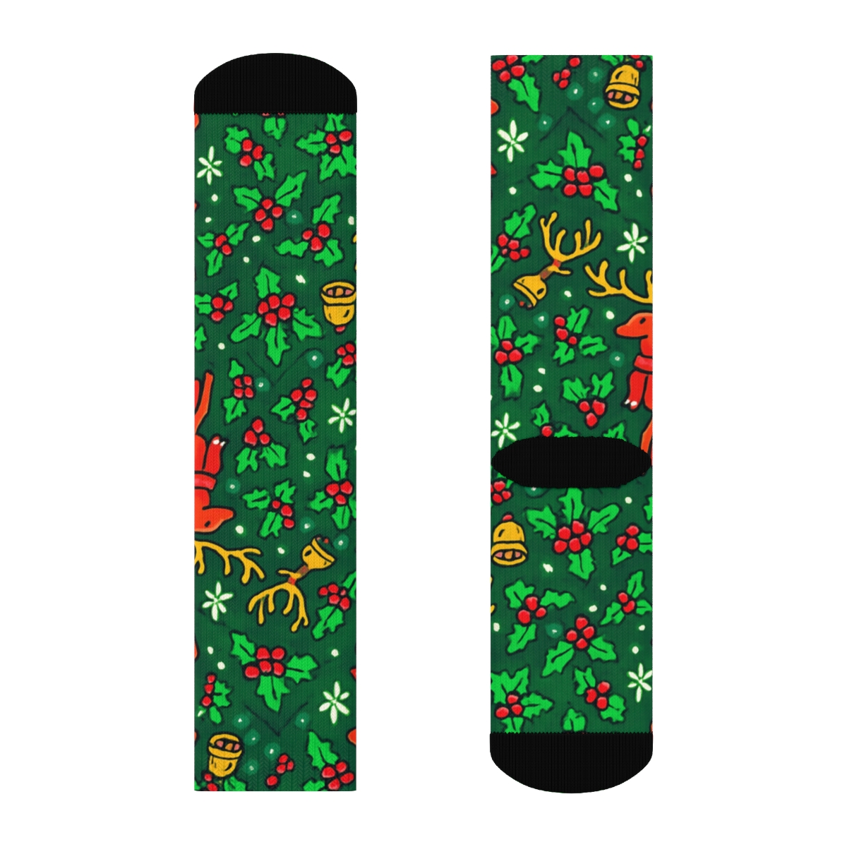 Festive Reindeer Chevron Repeat premium sports crew socks
