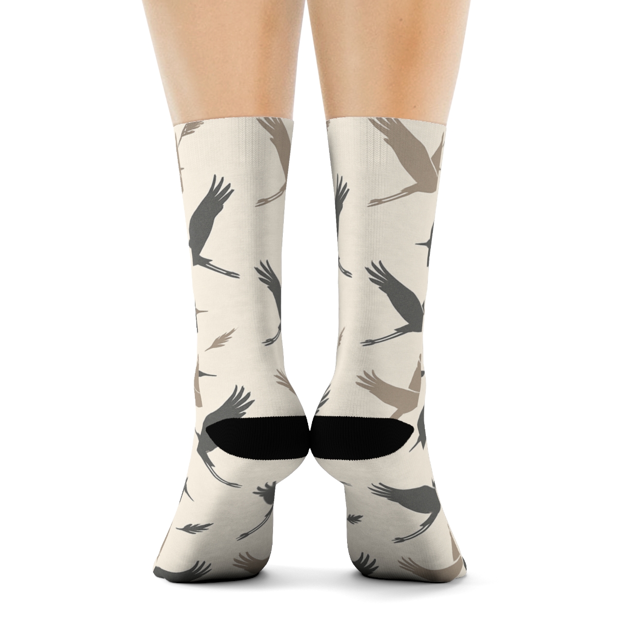 Crane Flight Mirror Array On Pale Beige Background stylish athletic crew socks