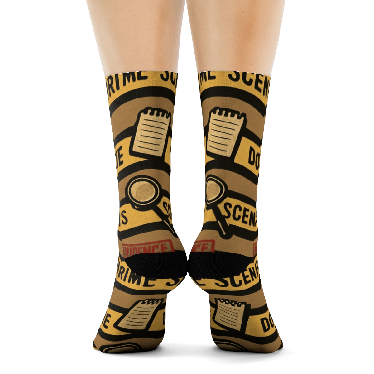 Crime Scene Investigator Evidence Tape Wave Tiling comfortable cotton crew socks
