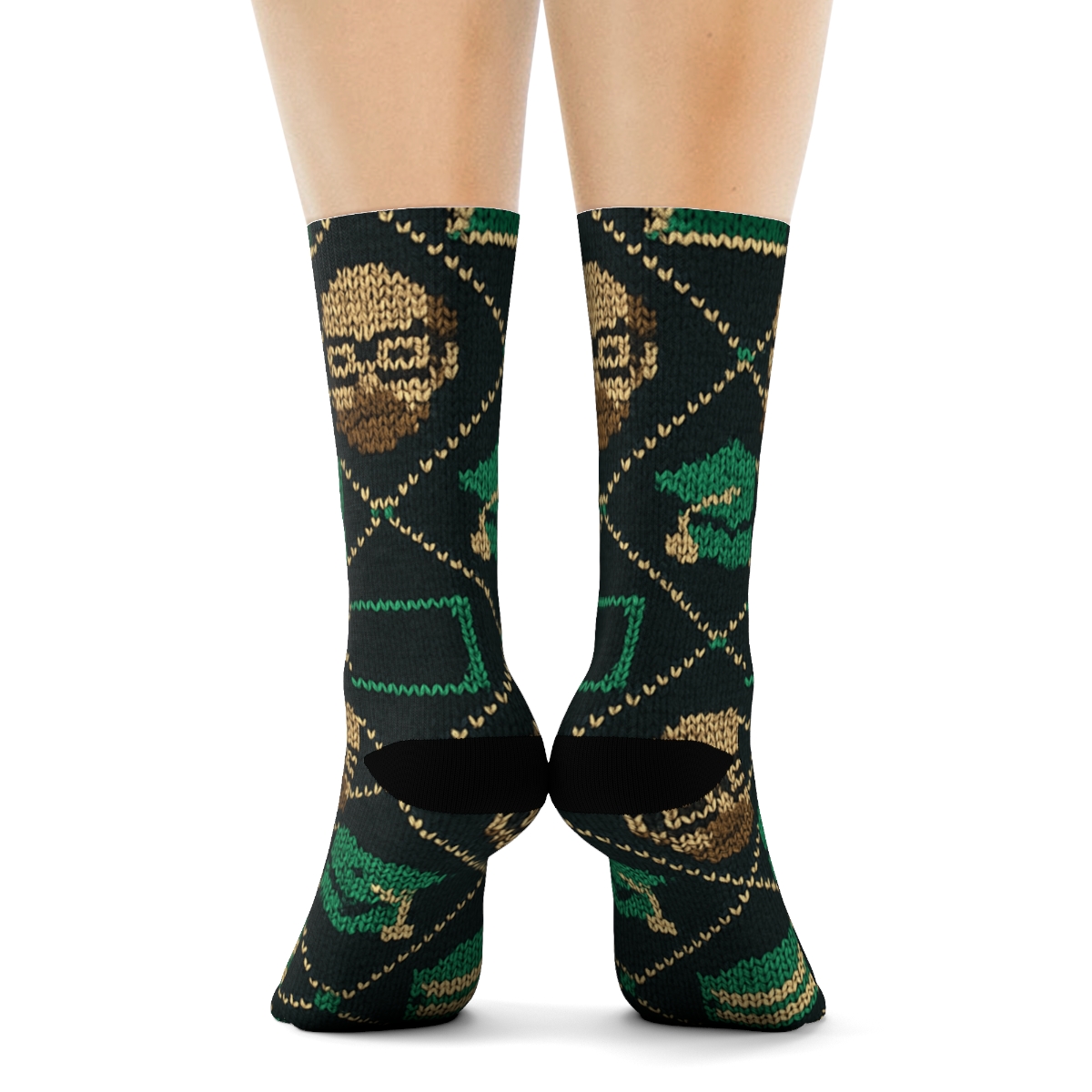 Knitted Illusion School Principal Lattice personalized crew socks