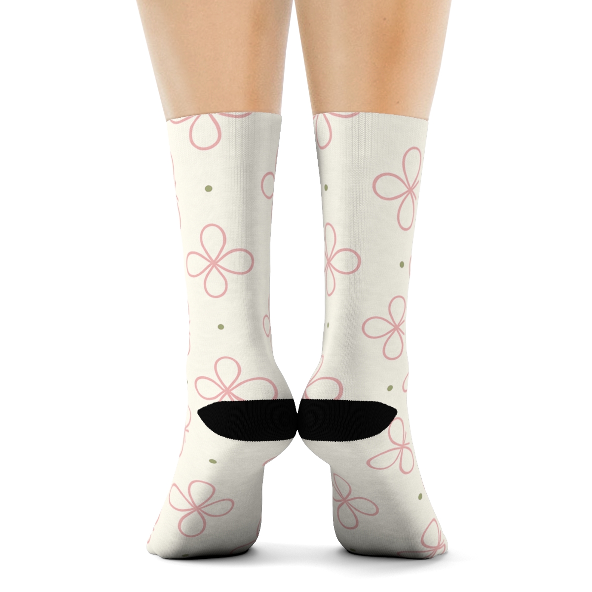 Petal Loop Modular Floral stylish athletic crew socks