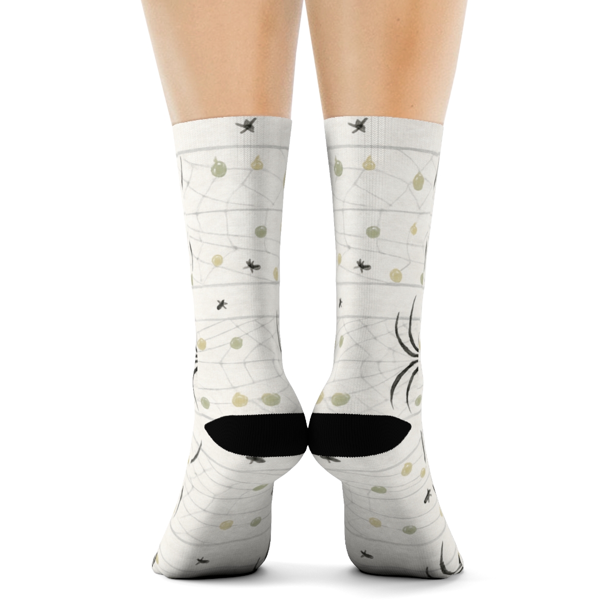 Botanical Calm With Spider Dewdrop Bands stylish athletic crew socks