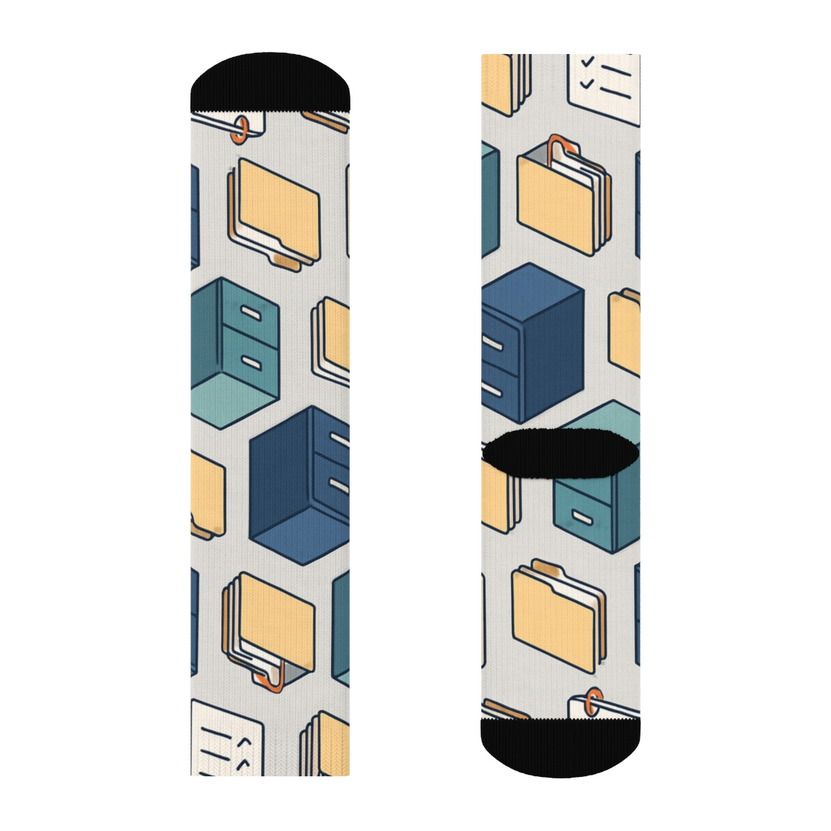 Filing Cabinet Tessellation For Office Manager designer printed crew socks