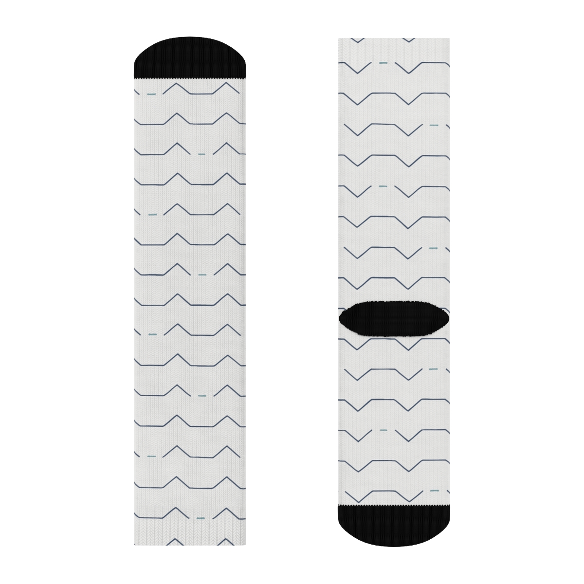 Fine Zig Step Pinband unique graphic crew socks