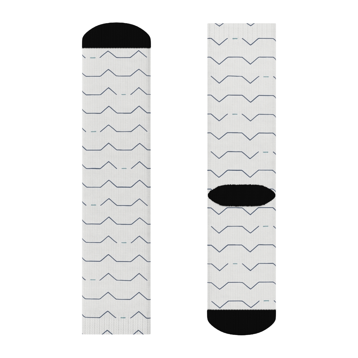 Fine Zig Step Pinband unique graphic crew socks