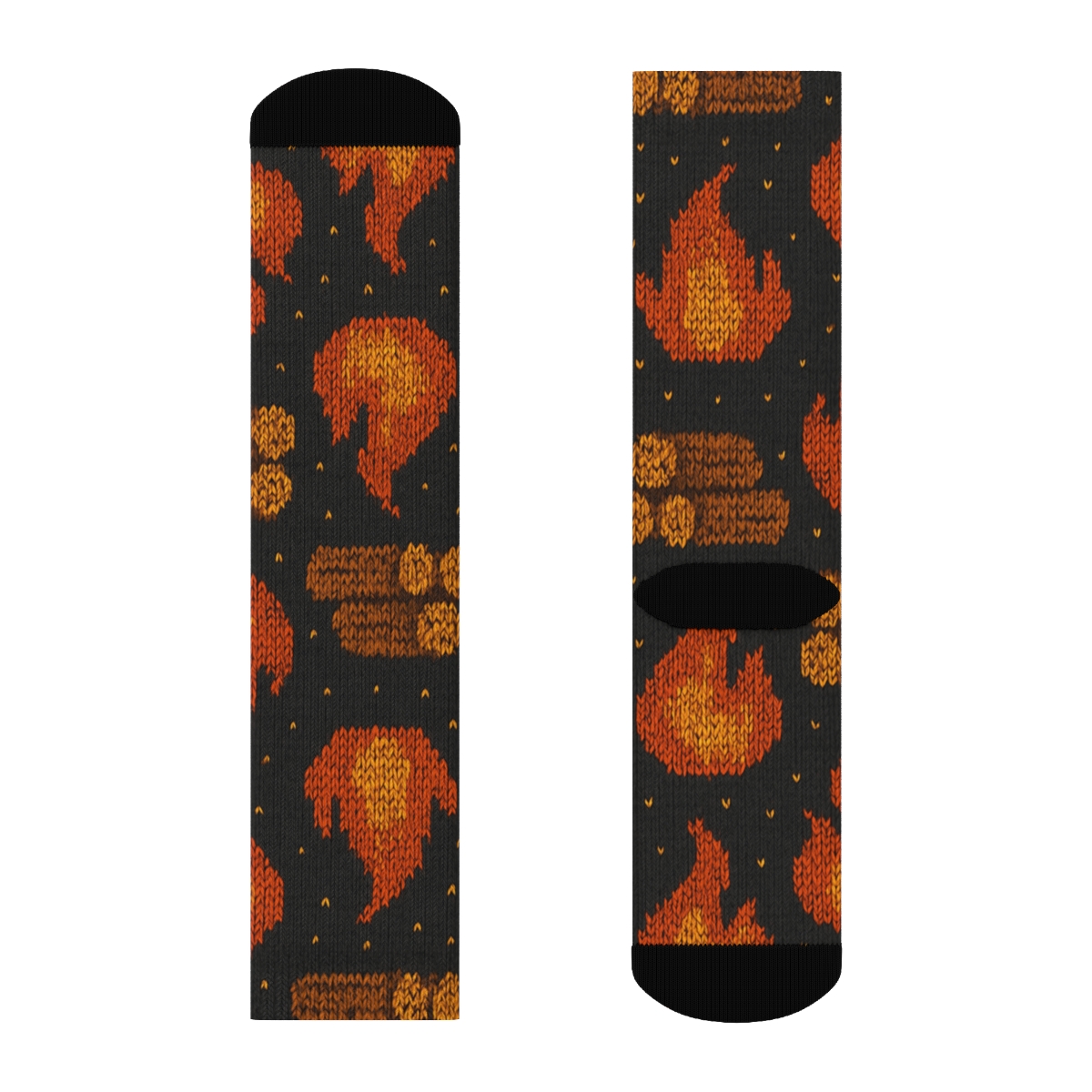 Fireplace Ember Knit Illusion Grid On Night Charcoal stylish athletic crew socks