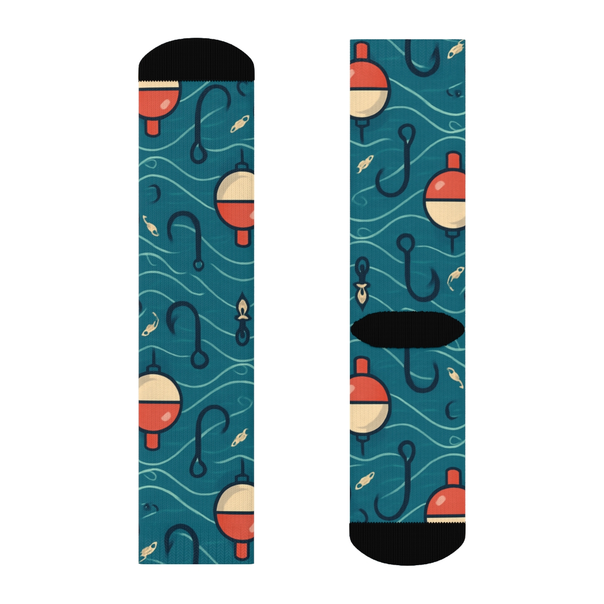 Fisher Hook And Bobber Chevron Tiles premium sports crew socks