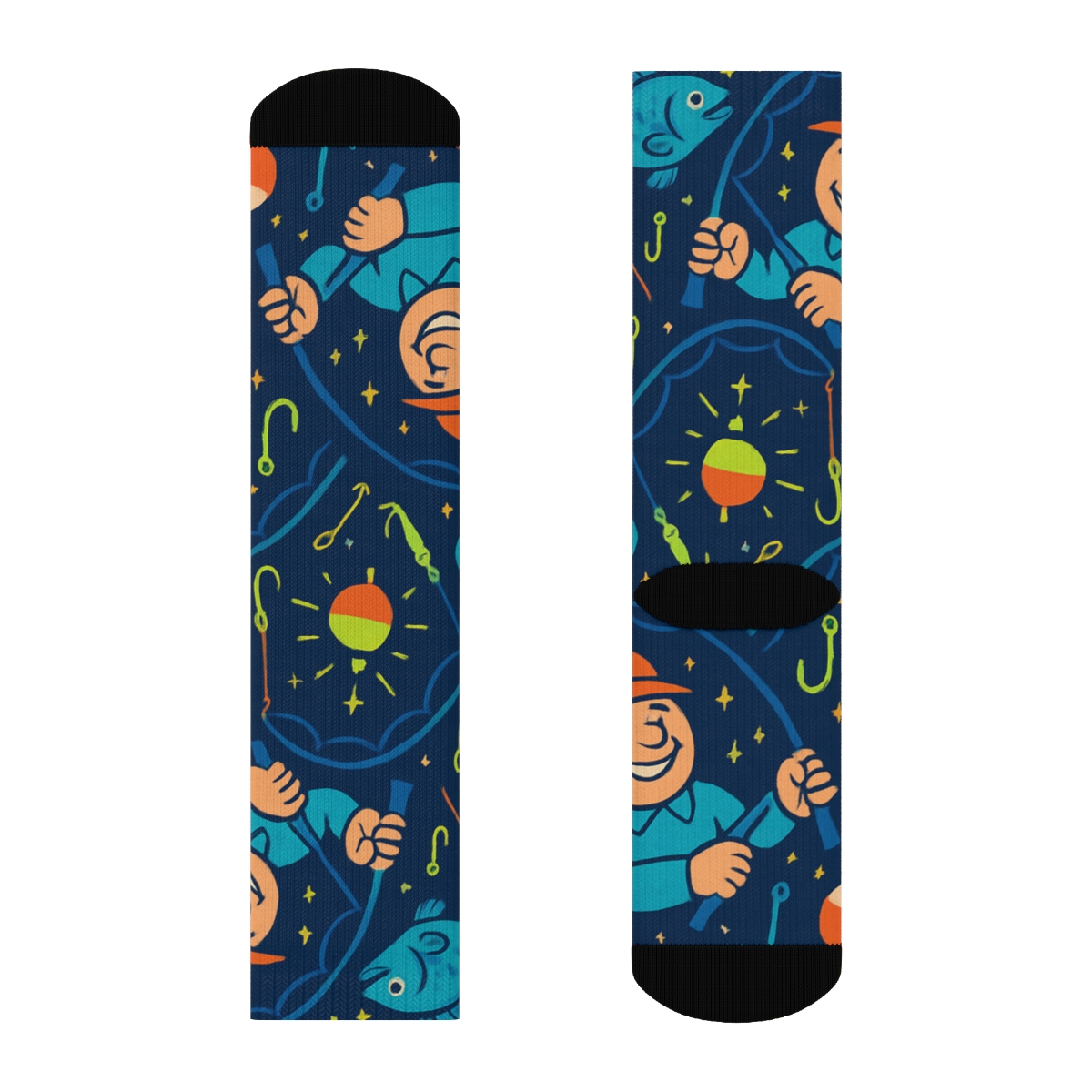 Fisher Jumping Minnow Fiesta Pattern trendy patterned crew socks