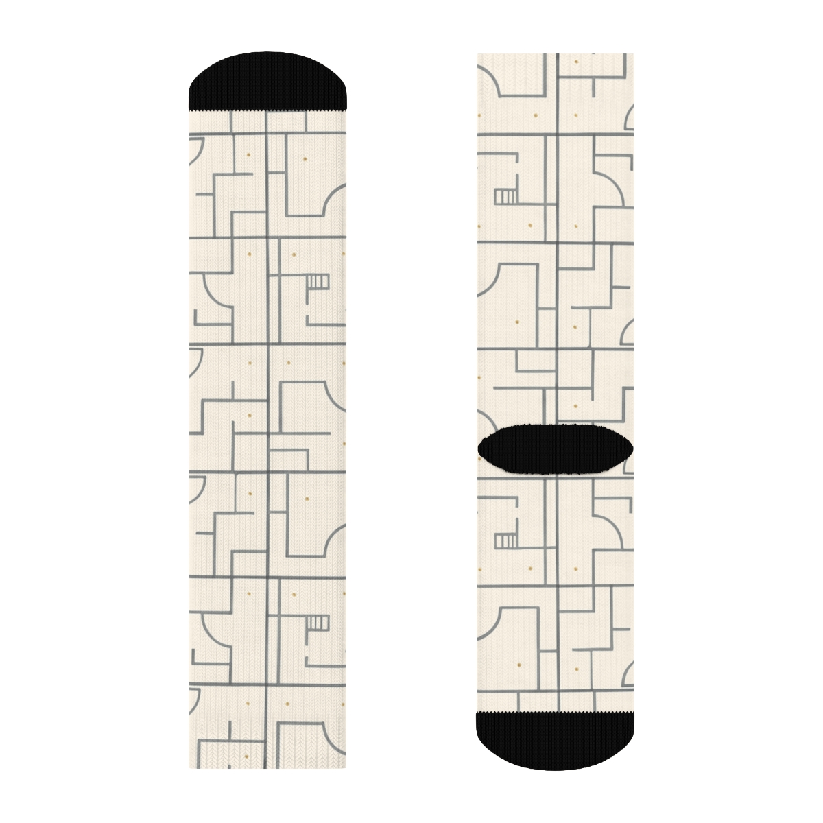 Floor Plan Lattice Architect-Grade Minimal Print stylish athletic crew socks