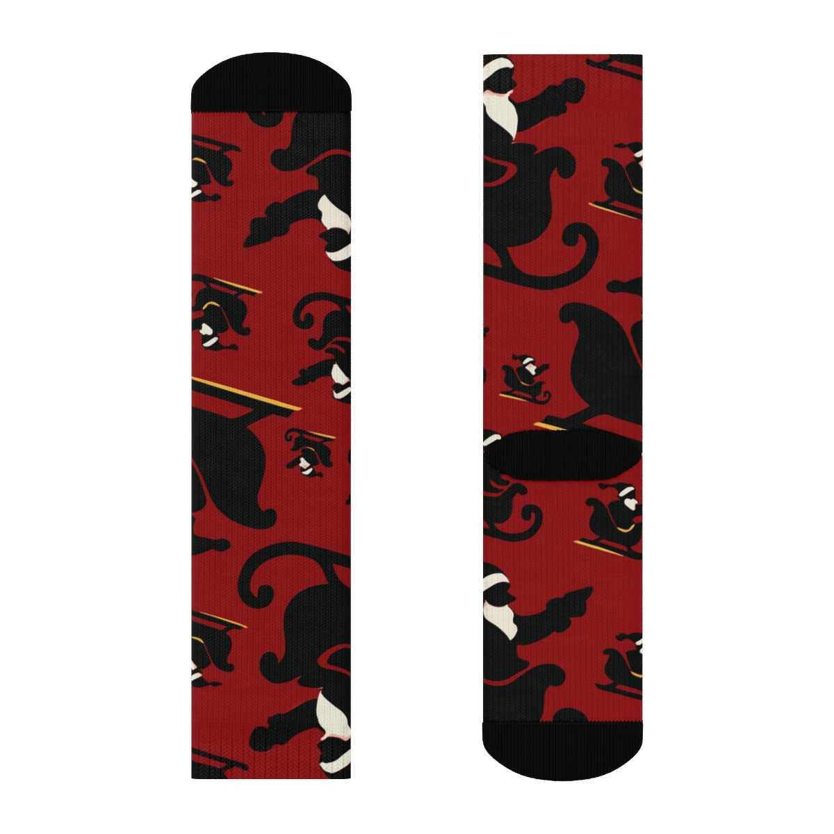 Flying Sleigh Santa Array stylish athletic crew socks