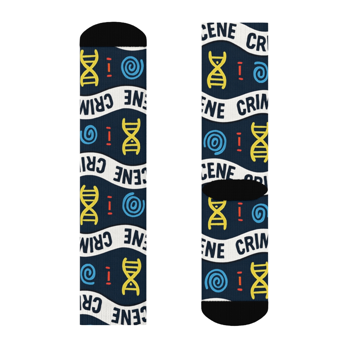 Forensic Scientist Crime Scene Tape Wave Grid stylish athletic crew socks