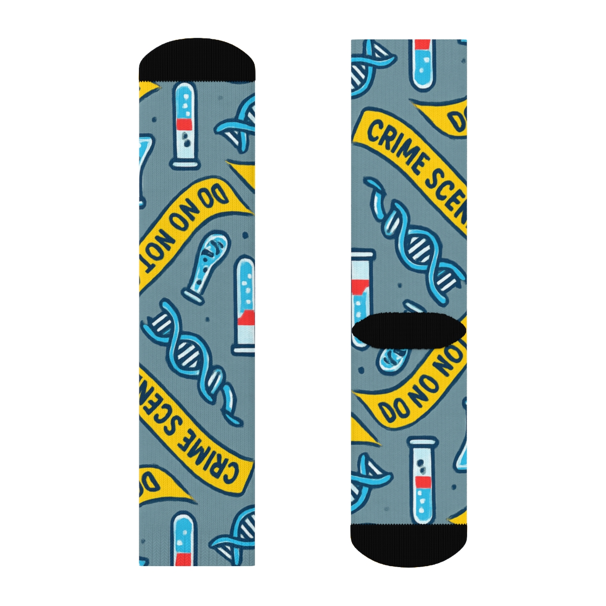 Forensic Scientist Crime Scene Tape Wave Pattern personalized crew socks