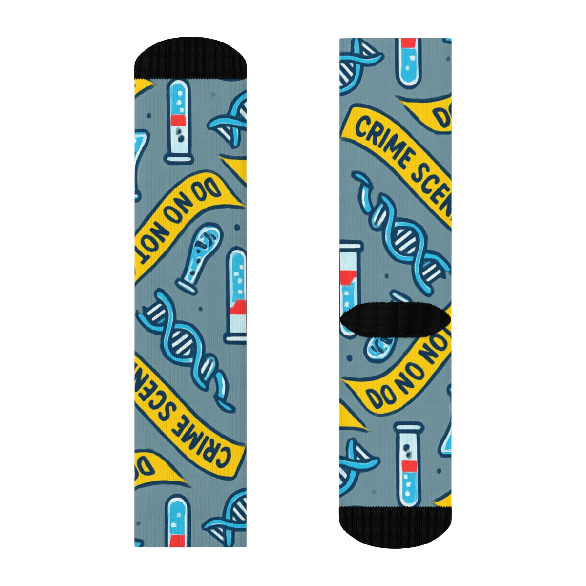 Forensic Scientist Crime Scene Tape Wave Pattern personalized crew socks