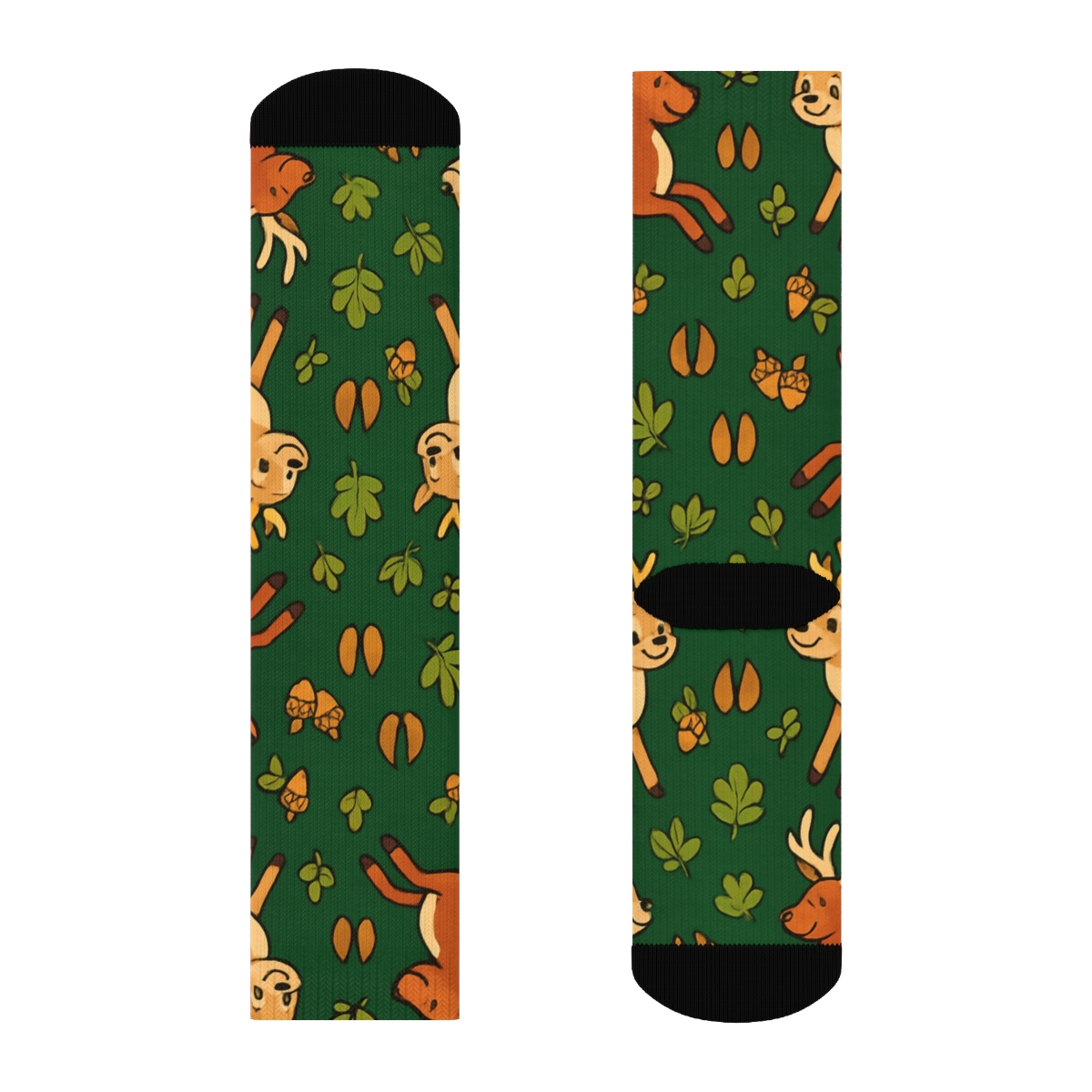 Forest Party Tiles Deer premium sports crew socks