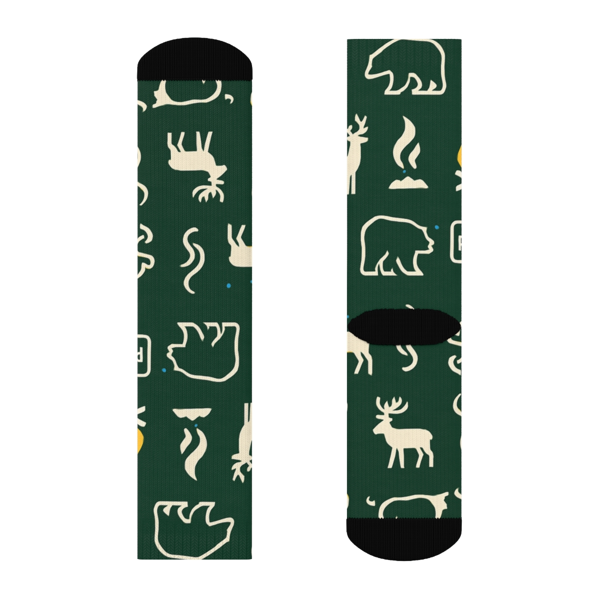 Forest Sign Grid Pattern Park Ranger unique graphic crew socks