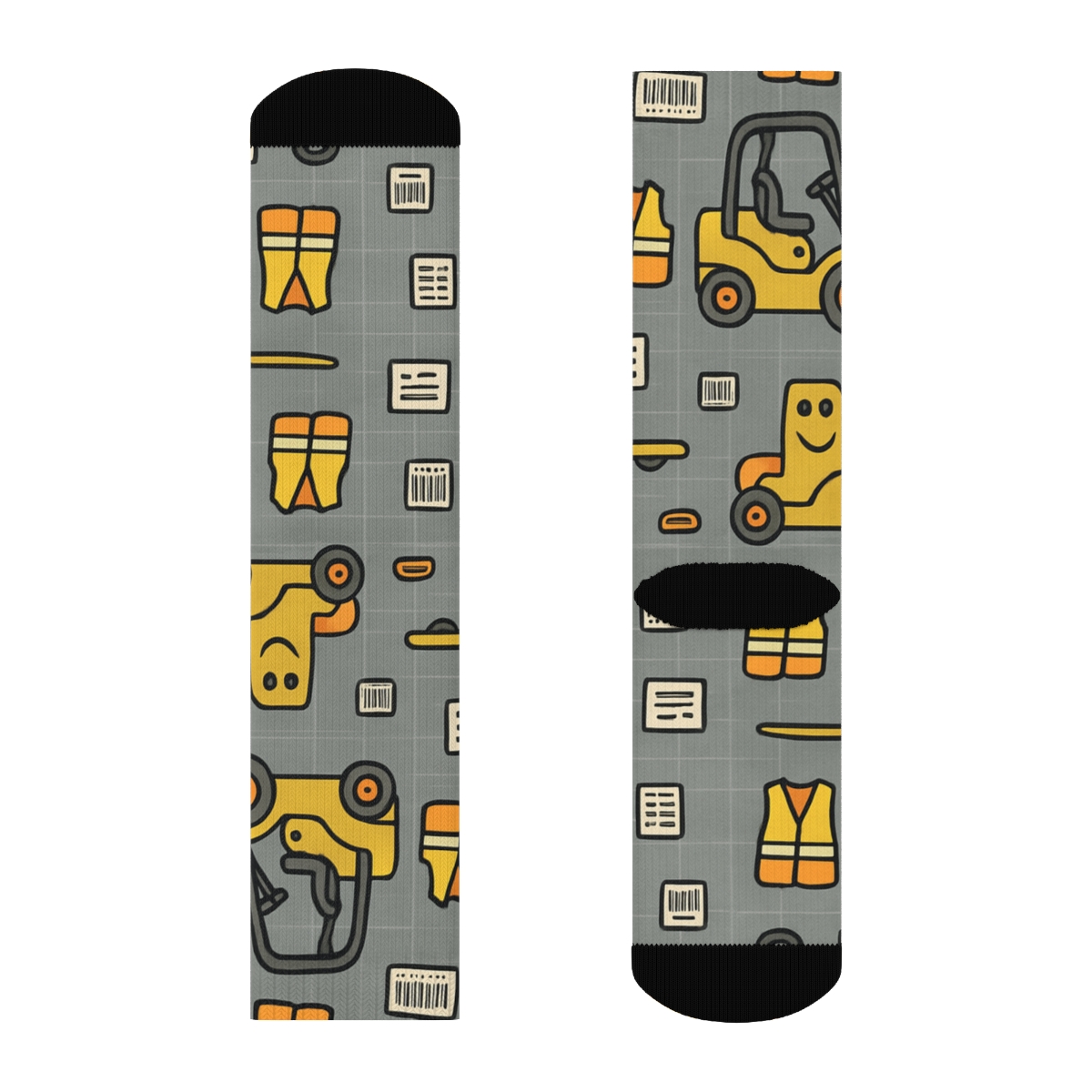 Forklift Parade With Warehouse Worker Charm comfortable cotton crew socks