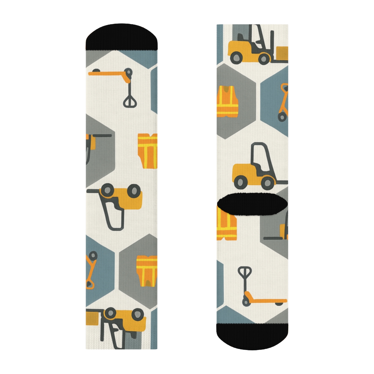 Forklift Rhythm Tessellation With Warehouse Worker Energy custom crew socksForklift Rhythm Tessellation with Warehouse Worker Energy Crew Socks - Image 2