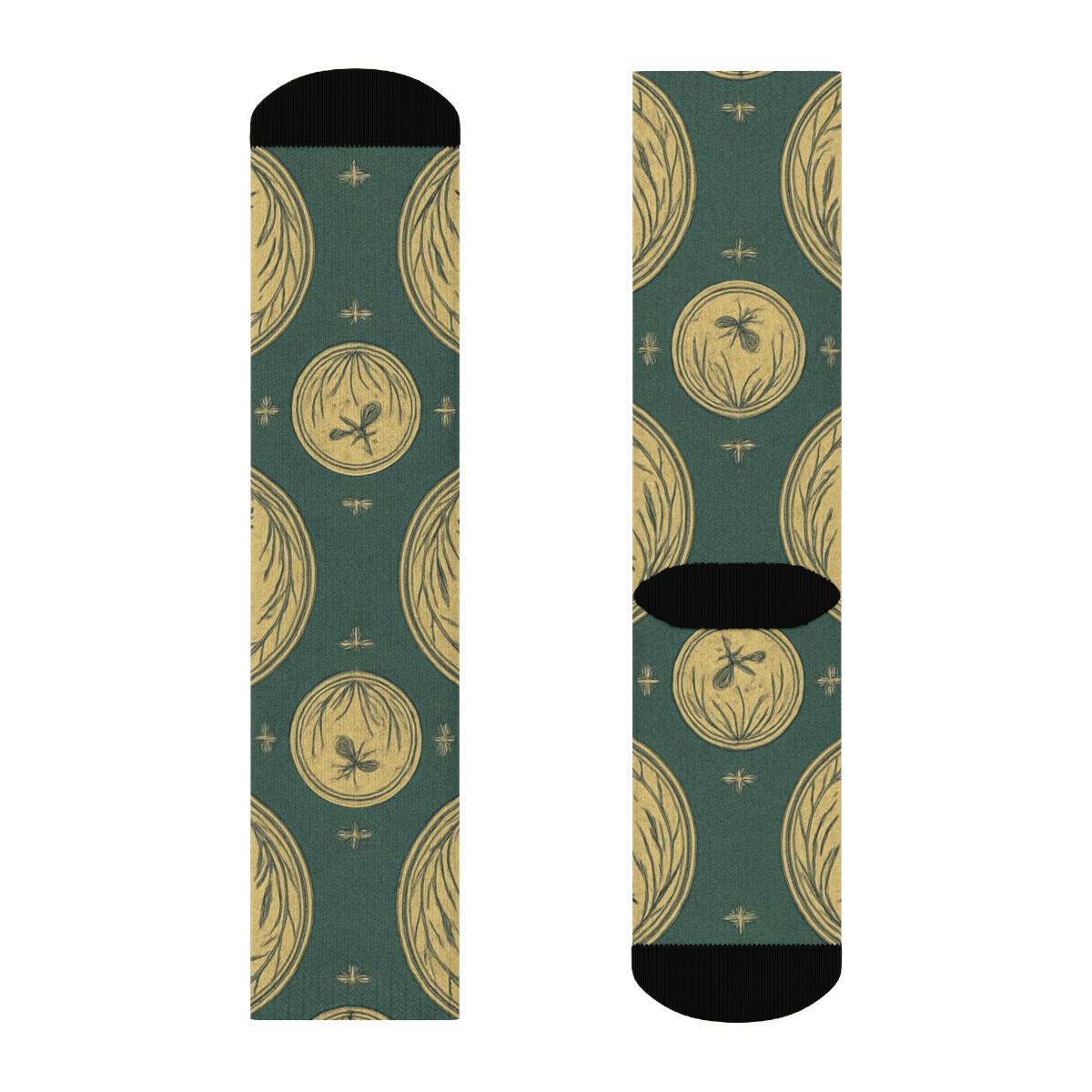Frog Crown Medallions comfortable cotton crew socks