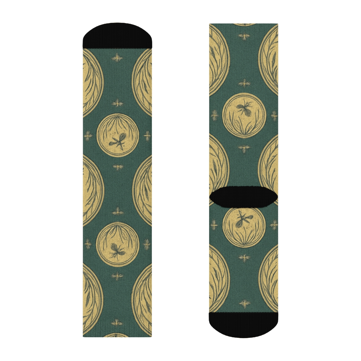 Frog Crown Medallions comfortable cotton crew socks