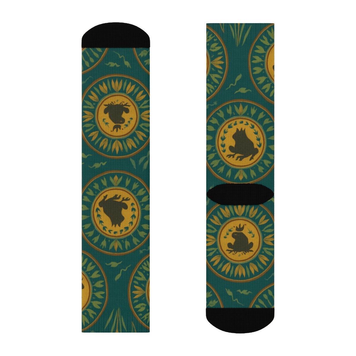 Frog Crown Radial Medallions custom crew socks