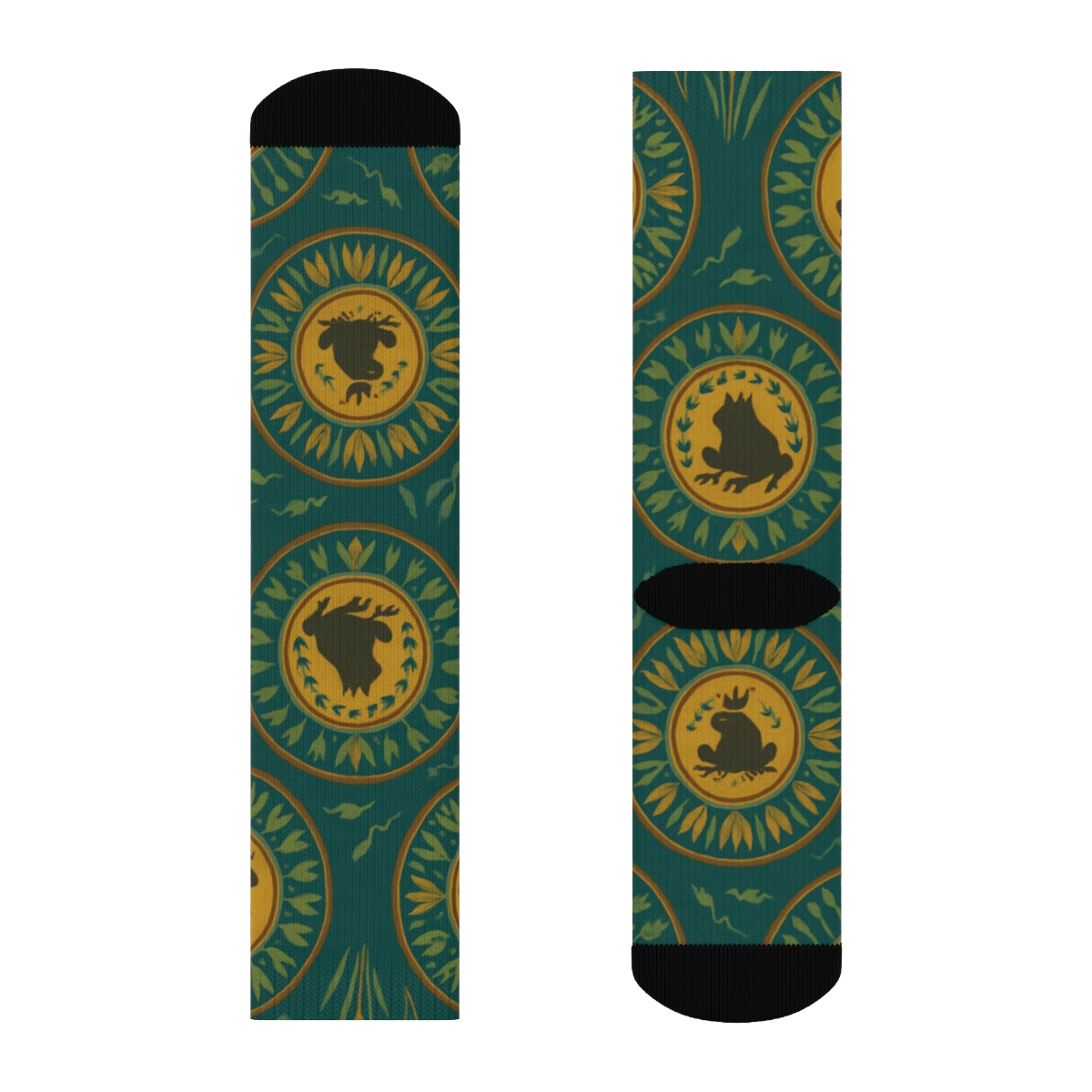 Frog Crown Radial Medallions custom crew socks