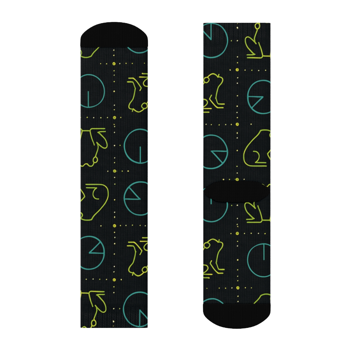 Frog-Patterned Constellation Pond Crew Socks