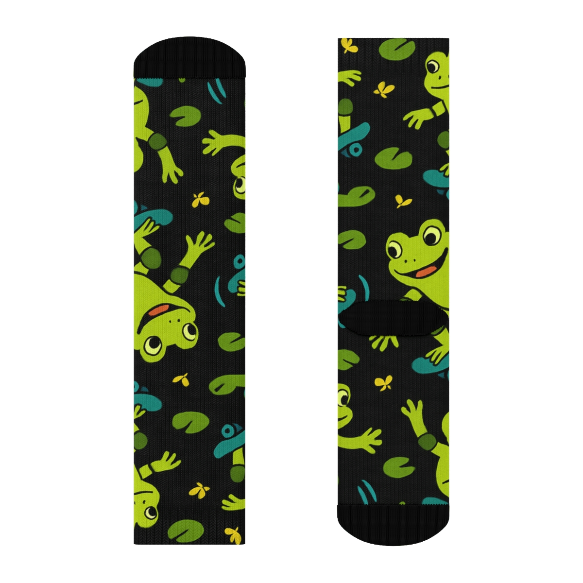 Frog Skateboard Alley Scatter comfortable cotton crew socks