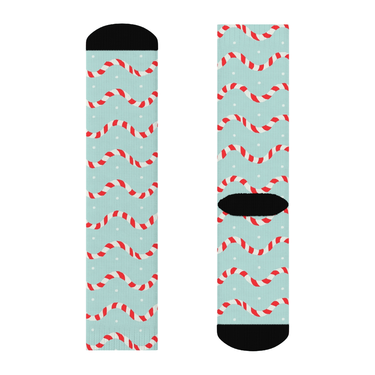 Frosted Garland With Candy Canes Motif trendy patterned crew socks