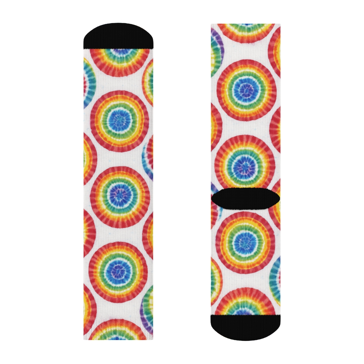 Full Spectrum Spiral Tile Carousel On White Background personalized crew socks