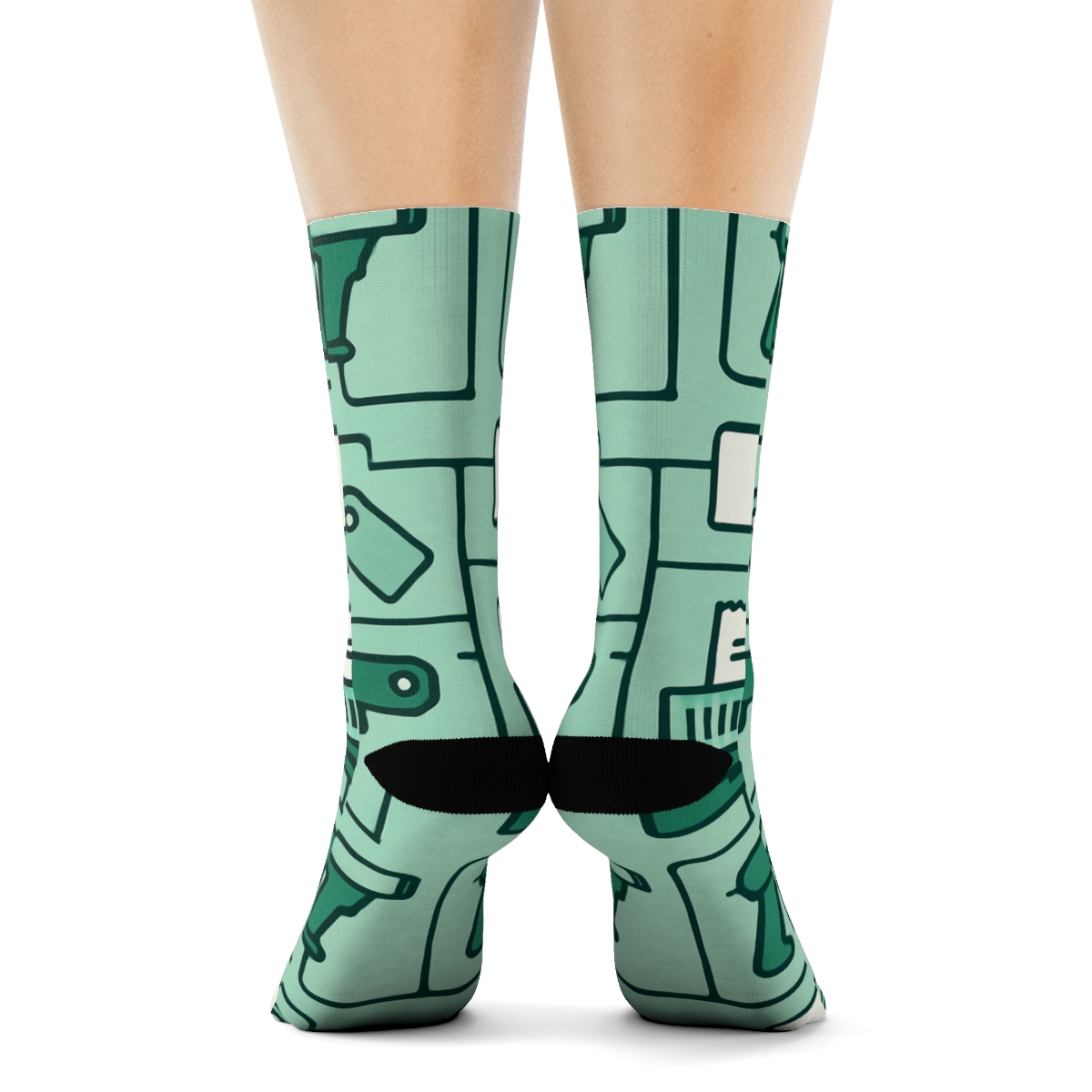 Galactic Till Pattern Cashier unique graphic crew socks