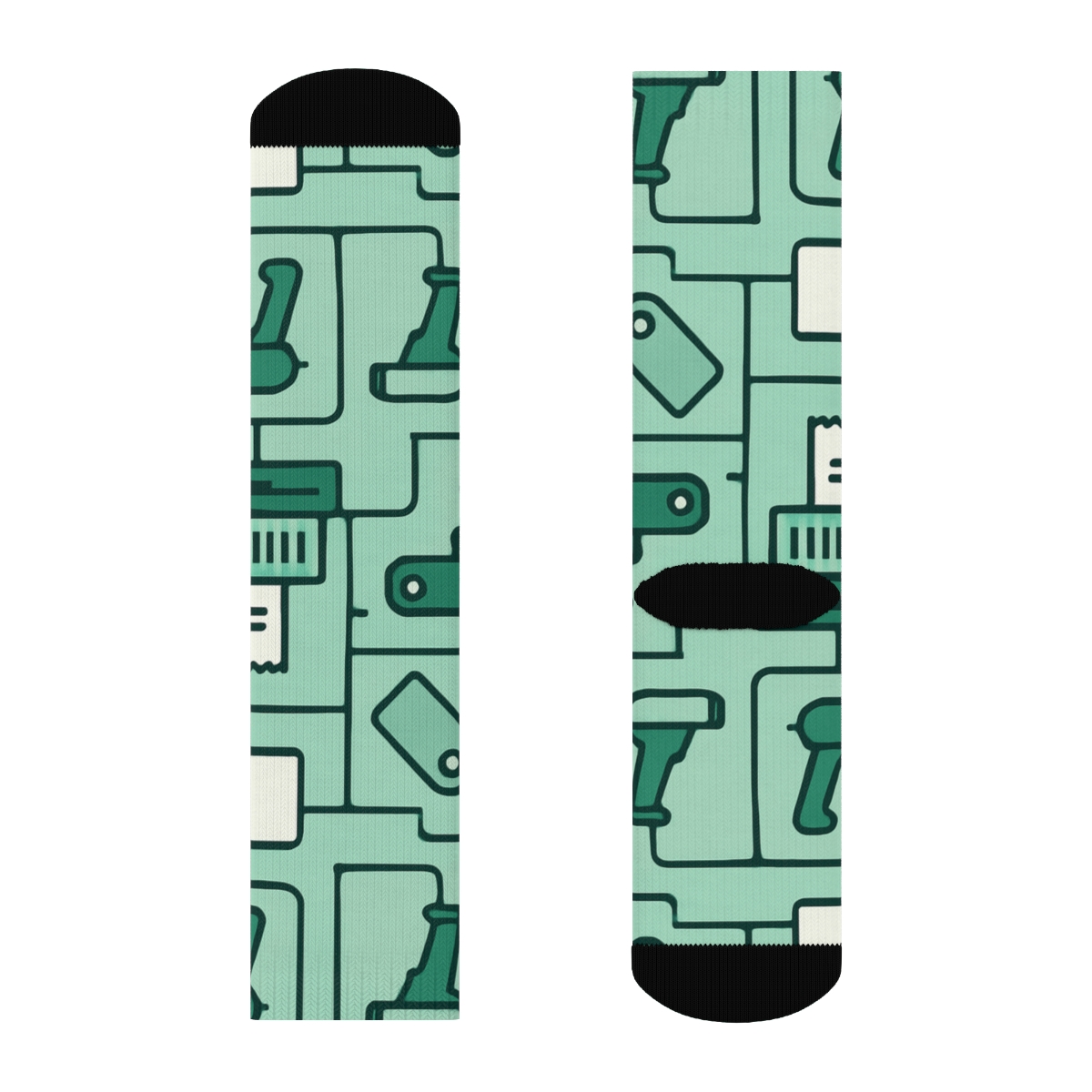Galactic Till Pattern Cashier unique graphic crew socks