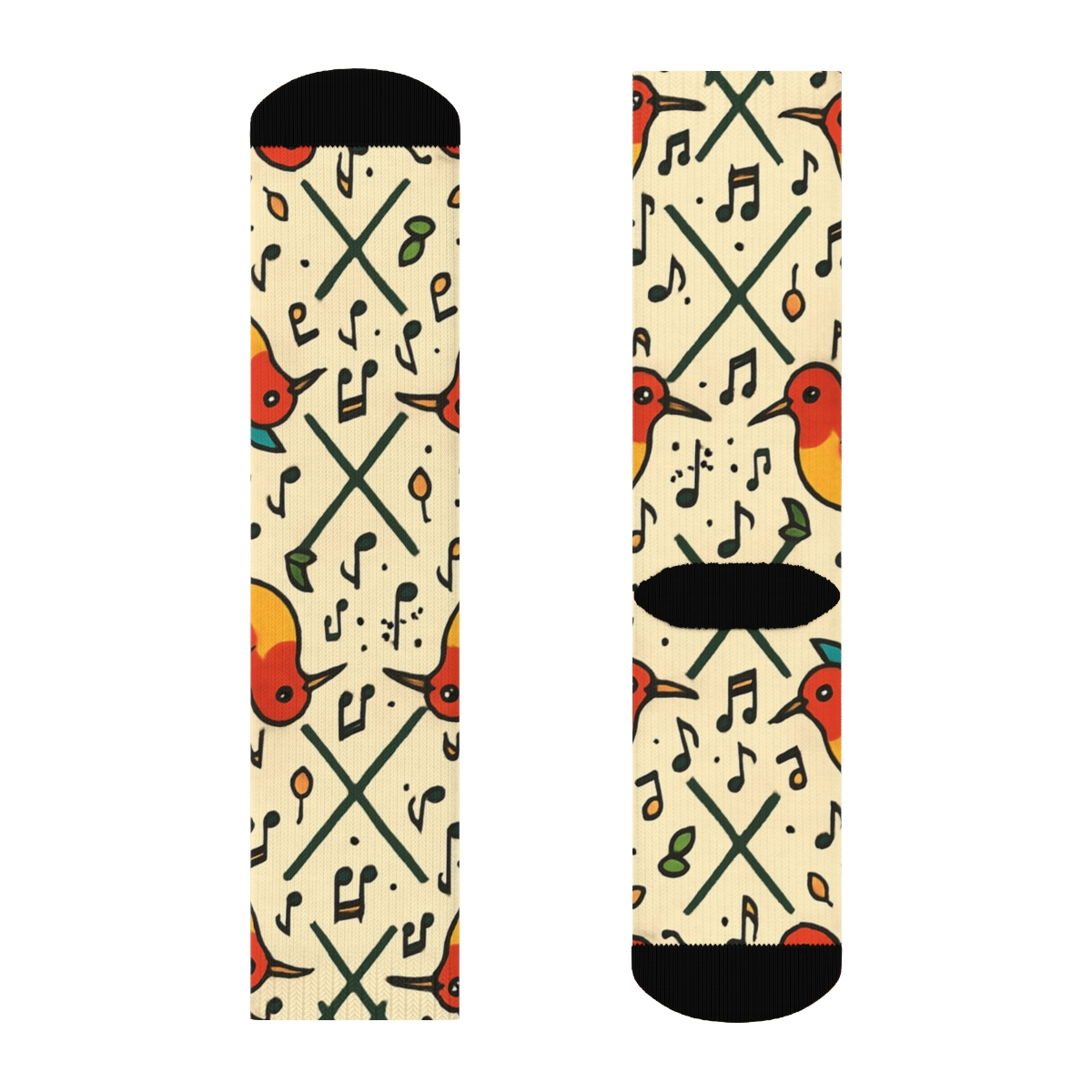 Garden Party Lattice With Bird In Midflight premium sports crew socks