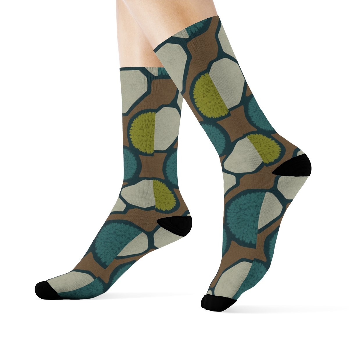 Garden Paths In Landscaper Mosaic Tessellation comfortable cotton crew socks