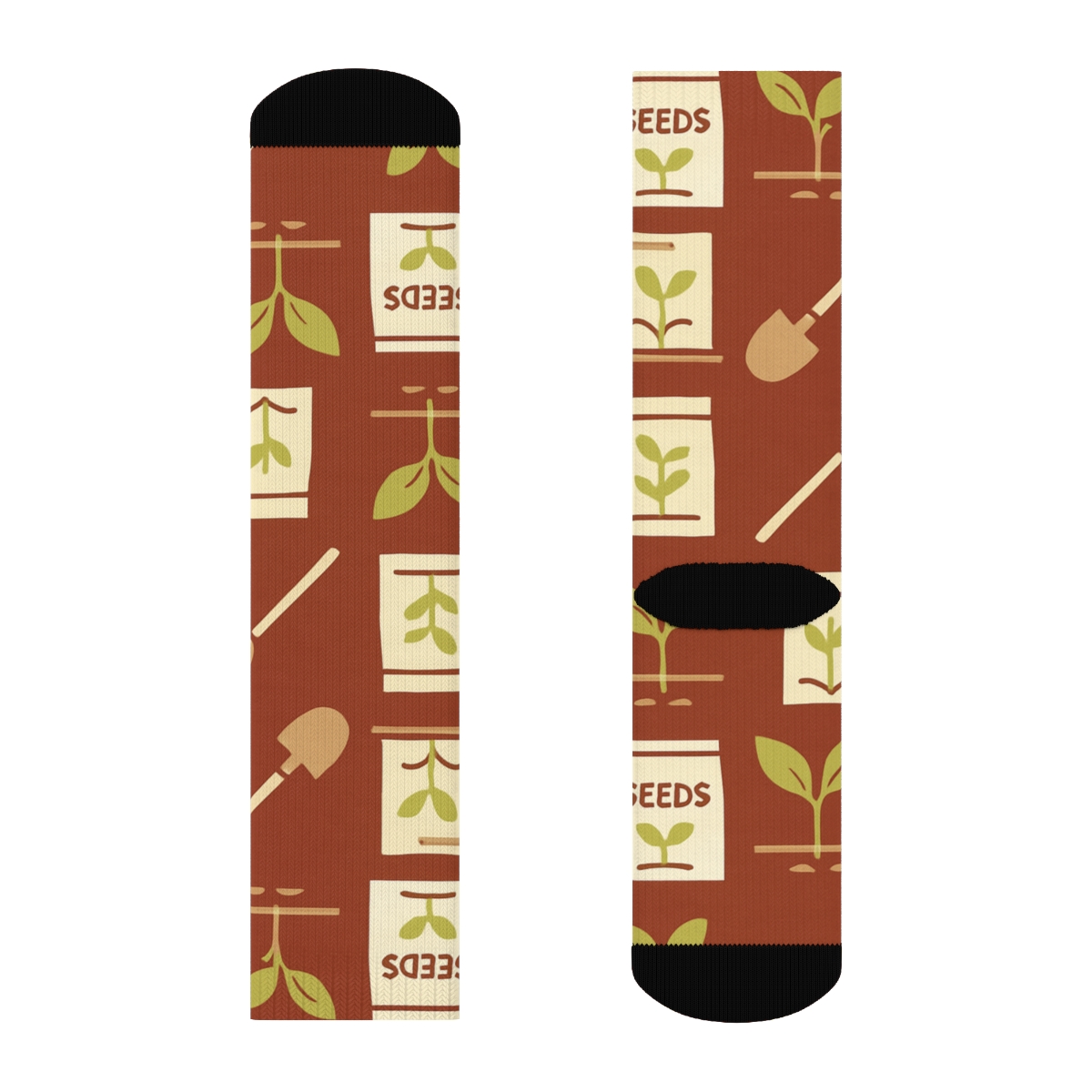 Garden Rows With Farmer Tools personalized crew socks