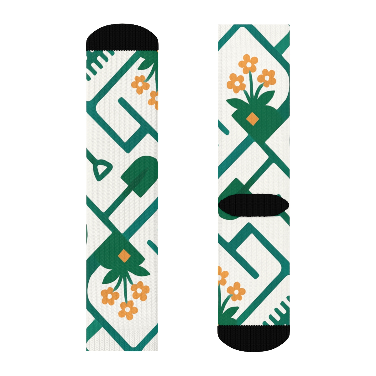 Garden Tool Tessellation In Landscaper Style premium sports crew socks